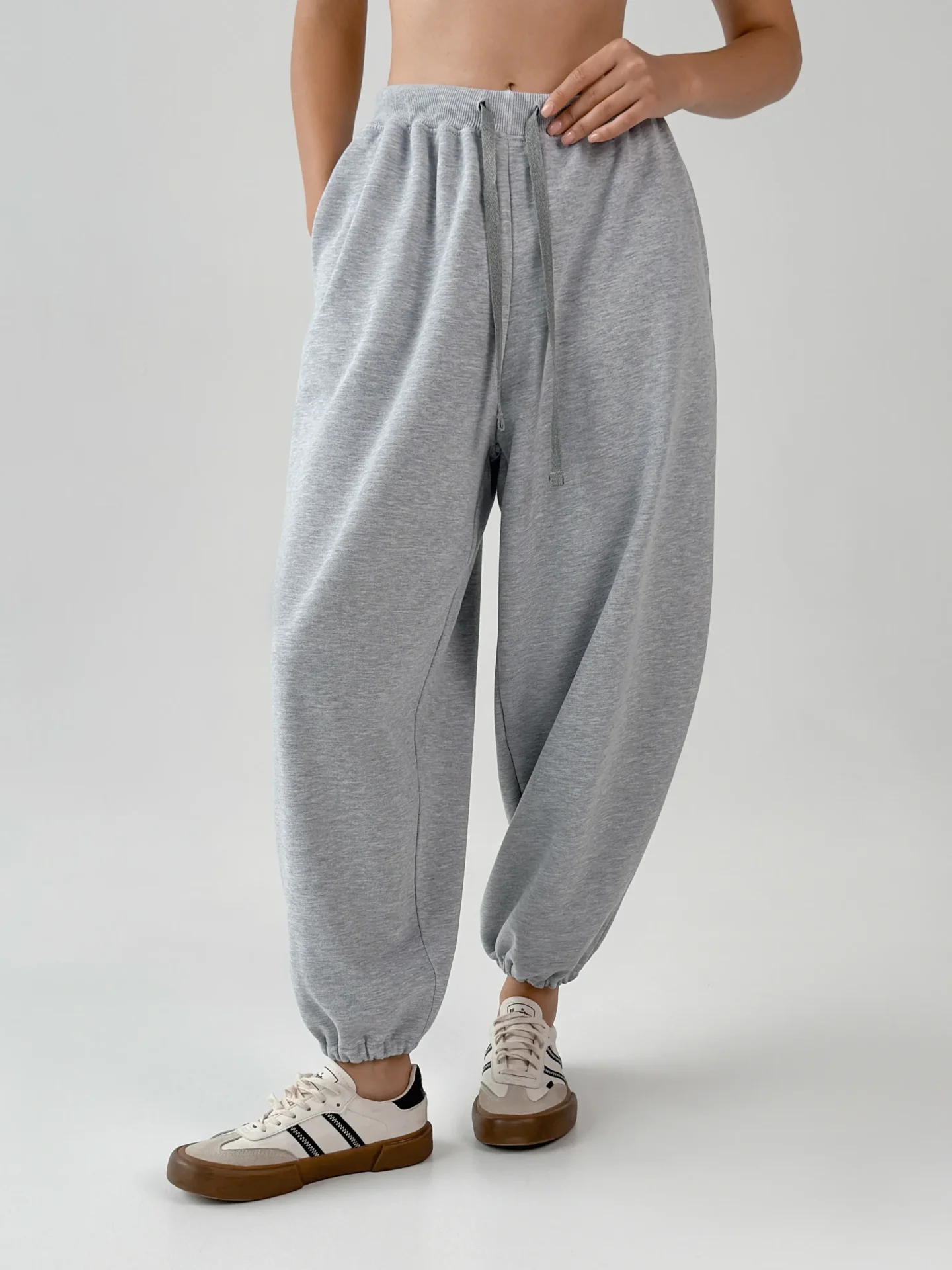 Spodnie z dzianiny 3-nitkowej, szare