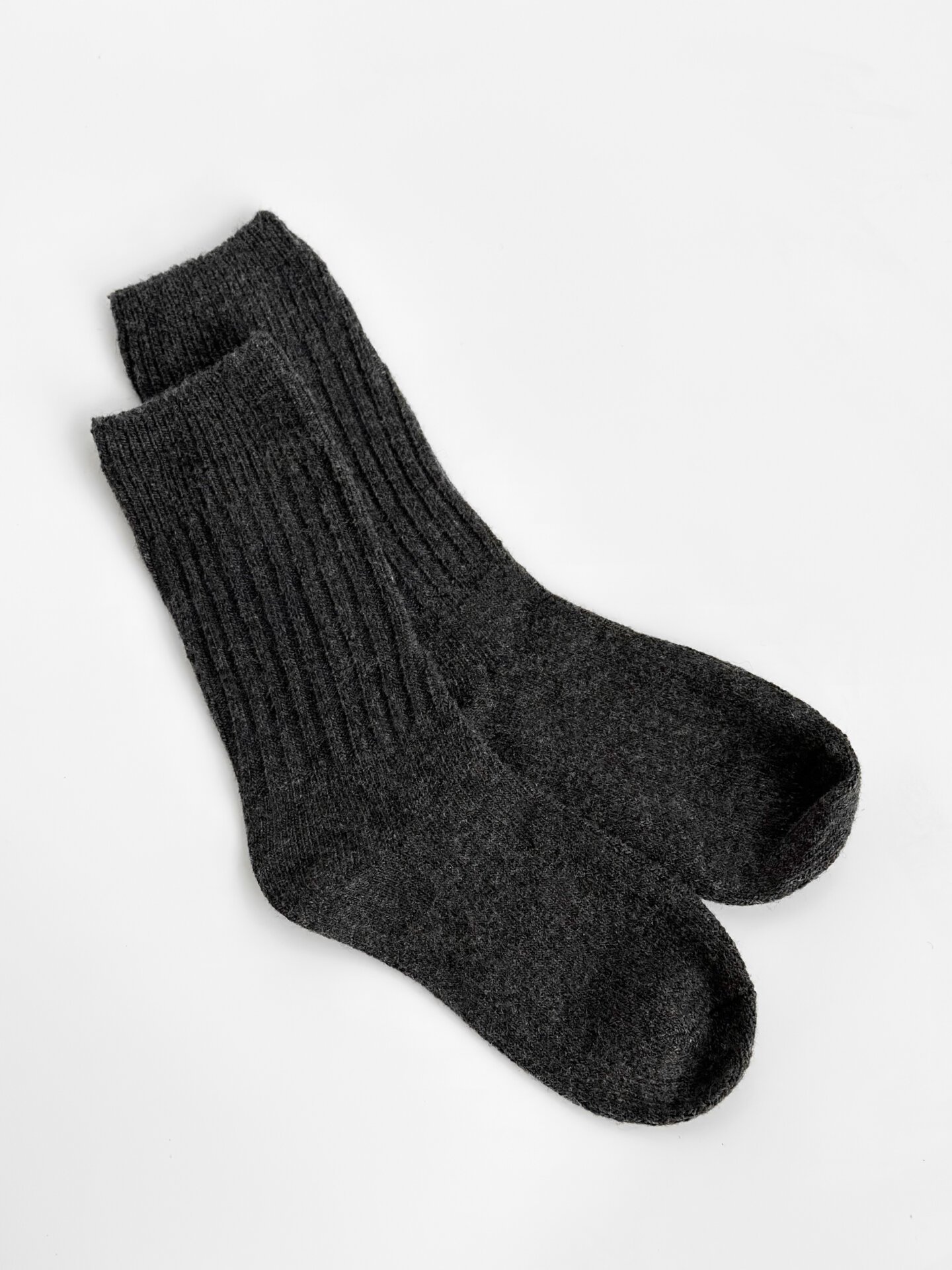 Skarpety Twins wysokie, wełniane, grafitowe