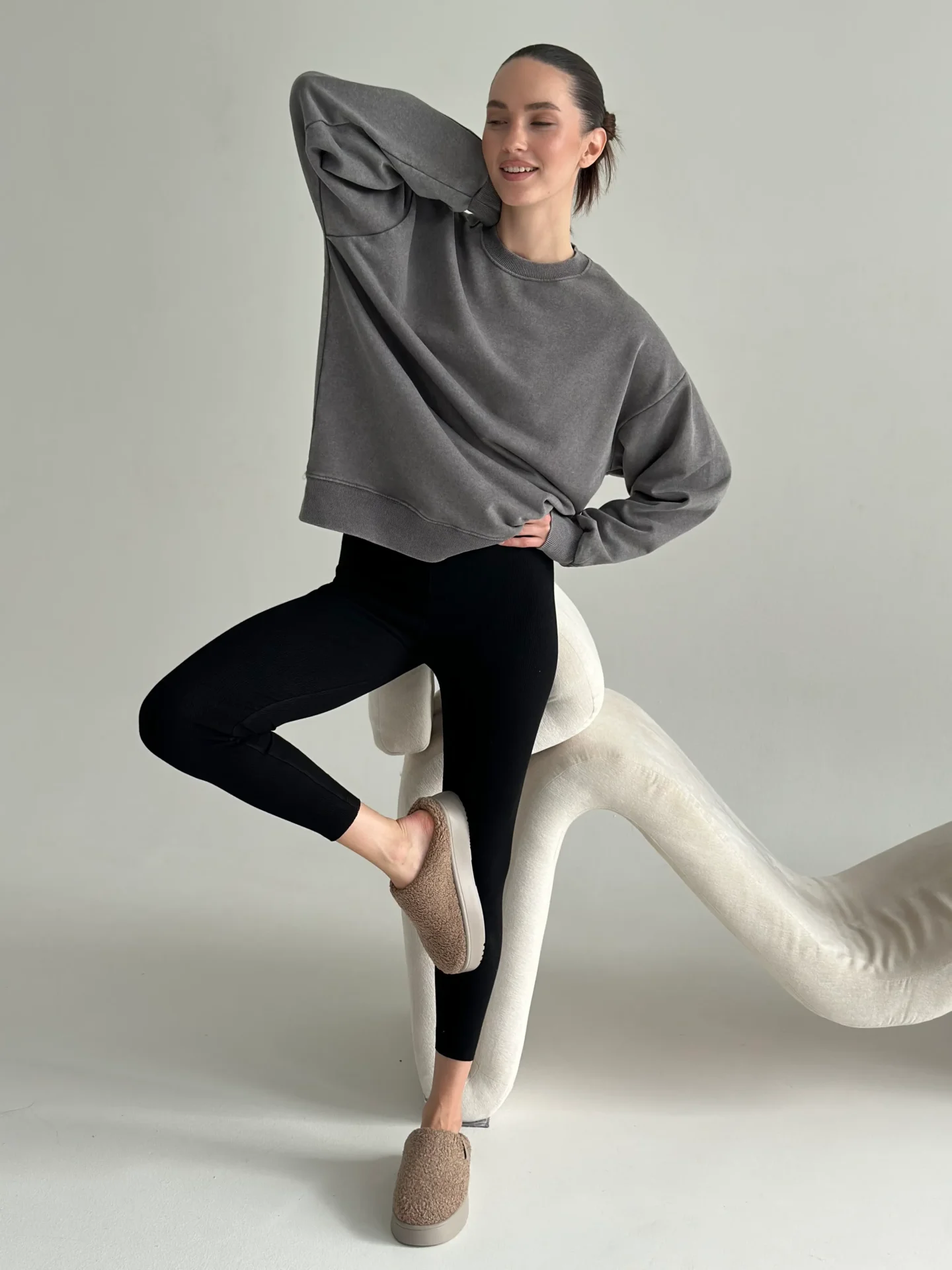 Legginsy z dzianiny, czarne