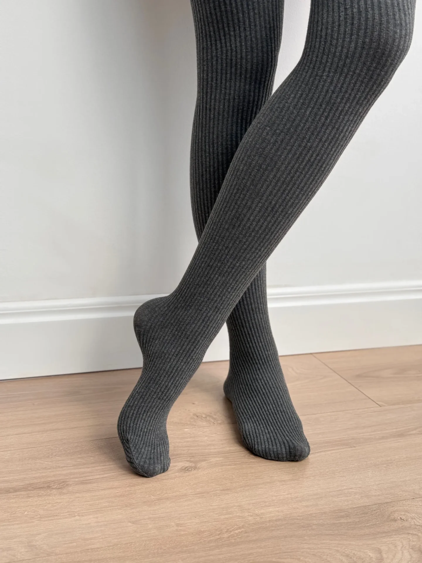 Rajstopy prążkowane, szare