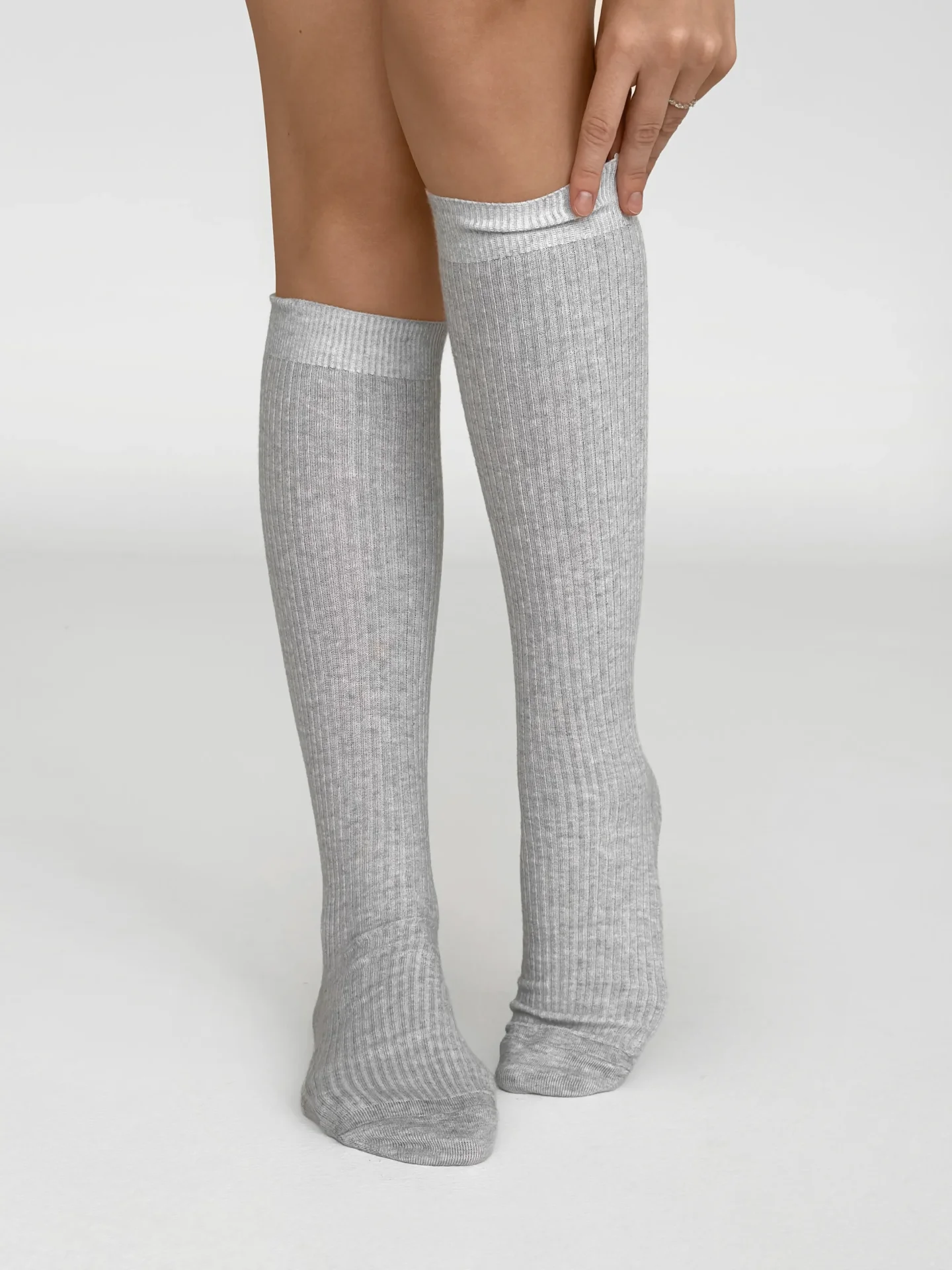 Podkolanówki, srebrny melanż