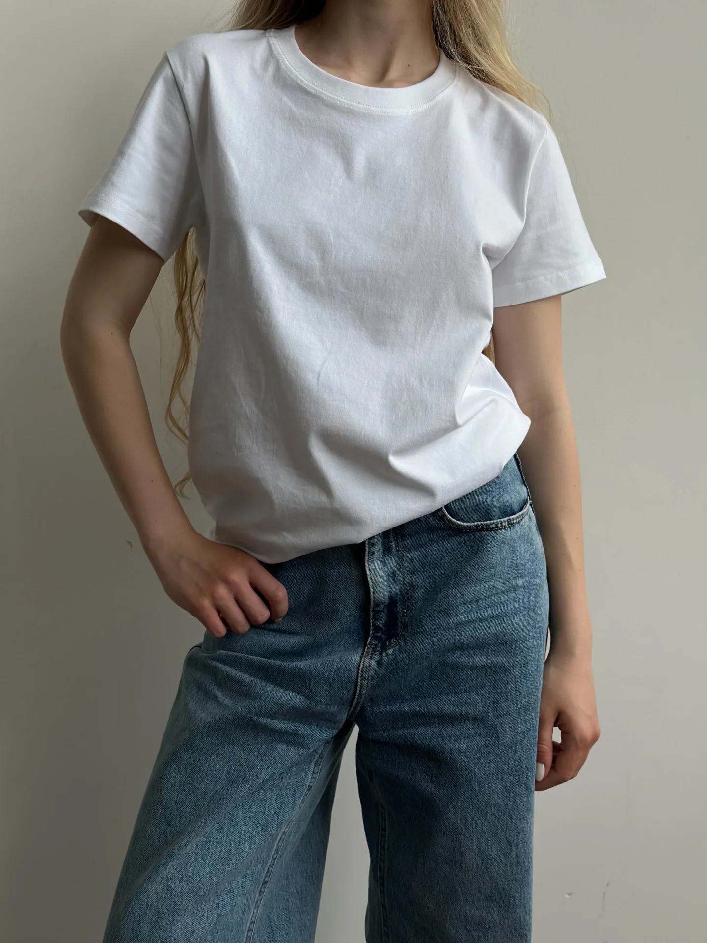 Koszulka z dzianiny, biała