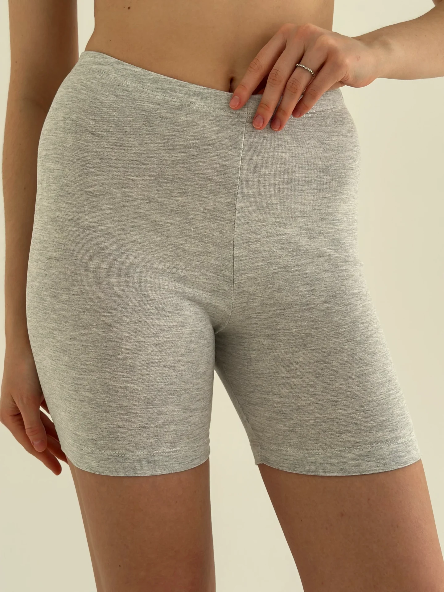 Szorty z dzianiny single jersey, szare