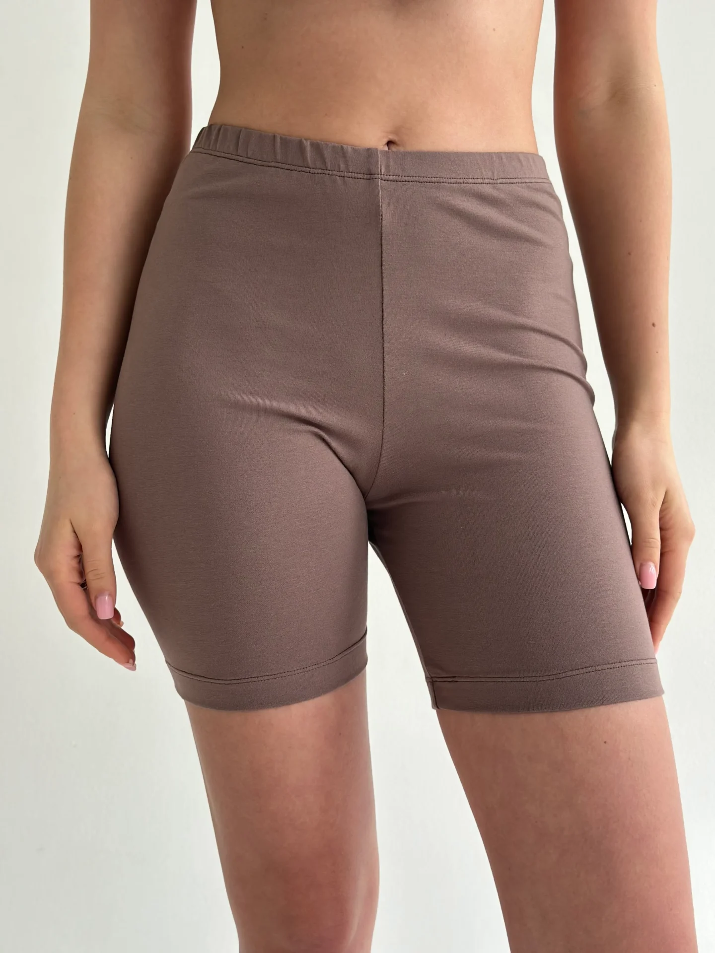 Szorty z dzianiny single jersey, czekoladowe